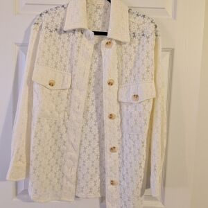 Cream Lace Shacket